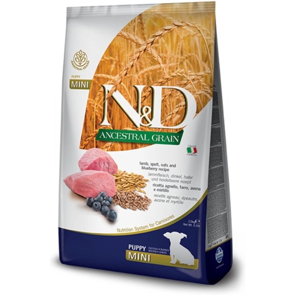 Farmina N&D Ancestral Grain Puppy Mini All'agnello E Mirtillo - Alimento Completo Per Cani 800 Gr-image
