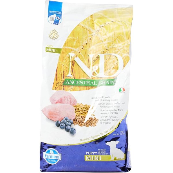 Farmina N&D Ancestral Grain Puppi Mini All'agnello E Mirtillo - Alimento Completo Per Cani 7 Kg-image