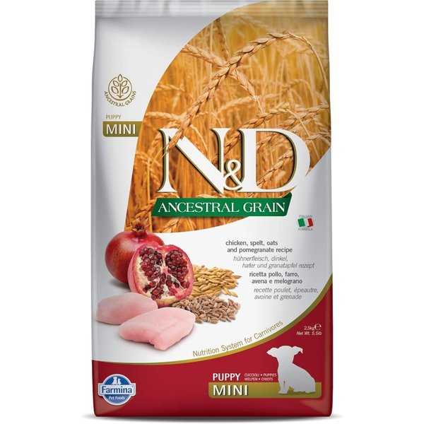 Farmina N&D Ancestral Grain Puppy Mini Al Pollo E Melograno - Alimento Completo Per Cani 2,5 Kg-image