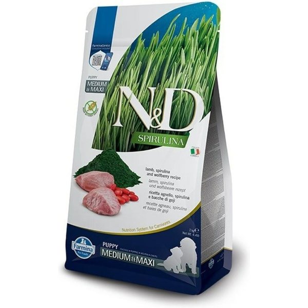 Farmina N&D Spirulina Puppy Medium & Maxi All'agnello - Alimento Completo Per Cani 2 Kg-image