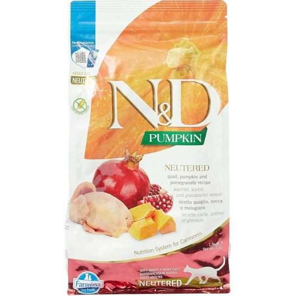 Farmina N&D Pumpkin Neutered Alla Quaglia Zucca E Melograno - Alimento Completo Per Gatti Adulti 1,5 Kg-image
