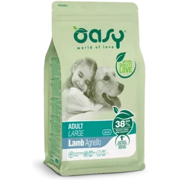 Oasy Adult Large All'agnello - Cibo Secco Completo Per Cani Adulti Di Taglia Grande E Gigante 3 Kg-image