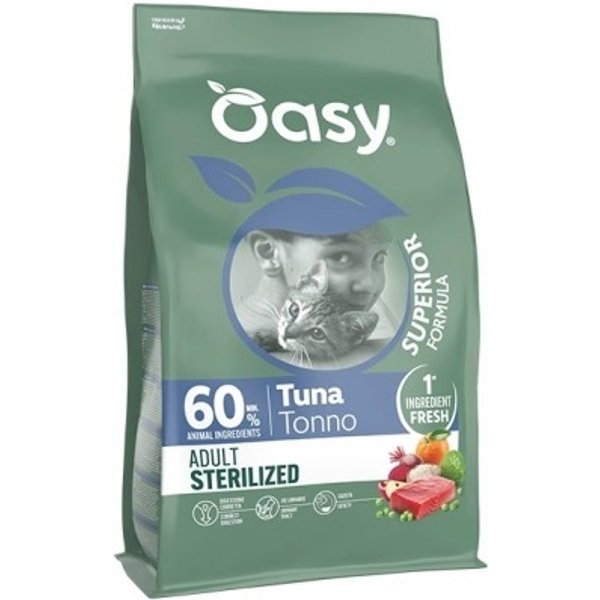 Oasy Superior Formula Adult Sterilized Al Tonno - Alimento Completo Per Gatti Adulti Sterilizzati 1,5 Kg-image