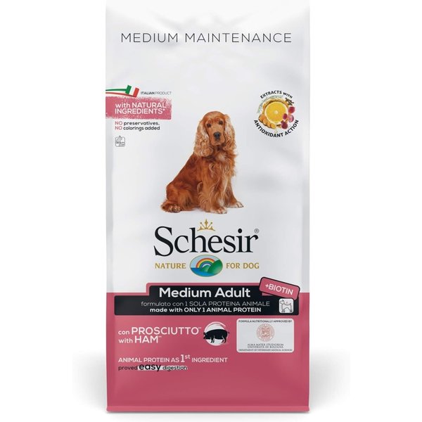 Schesir Medium Maintenance Medium Adult Al Prosciutto - Alimento Completo Per Cani Adulti Di Taglia Media 12 Kg-image