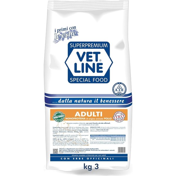Vet Line Adulti Al Pollo - Alimento Completo Per Cani 3 Kg-image