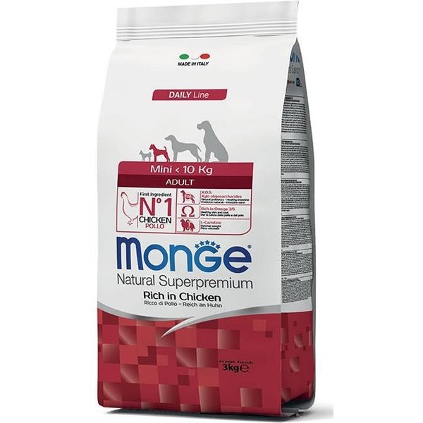Monge Super Premium Adult Mini Ricco Di Pollo Mangime Secco 3 Kg-image