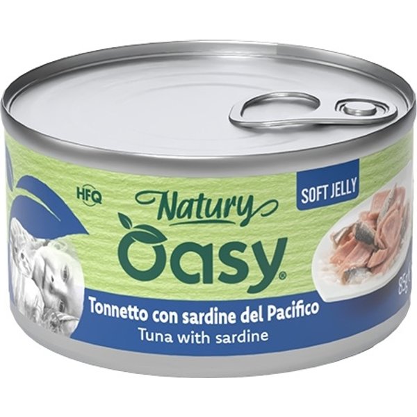 Oasy Wet Cat Natury Soft Jelly Tonnetto Con Sardine - Alimento Complementare Per Gatti Adulti 150 Gr-image