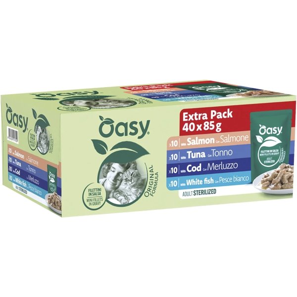 Oasy Original Formula Mix Pesce - Alimento Completo Per Gatti Adulti Sterilizzati 3.4 Kg-image