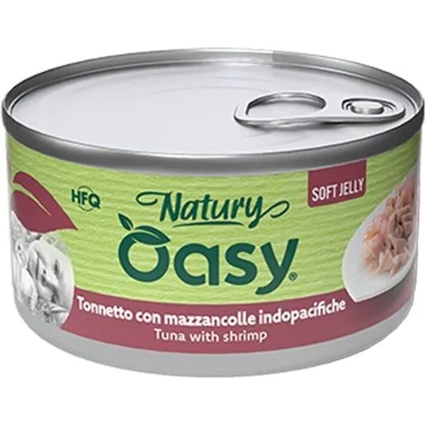 Oasy Wet Cat Natury Soft Jelly Tonnetto Con Mazzancolle - Alimento Complementare Gatti Adulti 150 Gr-image