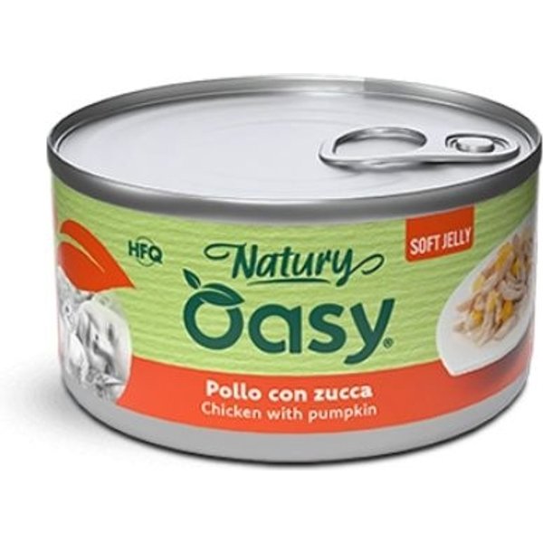 Oasy Wet Cat Natury Soft Jelly Pollo Con Zucca - Alimento Complementare Per Gatti Adulti 150 Gr-image