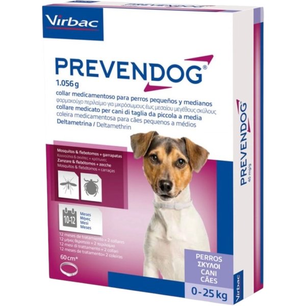 Virbac Prevendog - 2 Collari Antiparassitari Da 60 Cm Per Cani 0-25 Kg-image