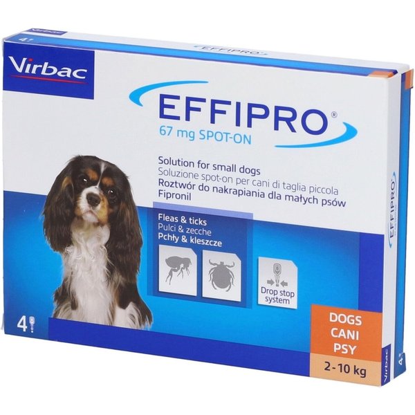 Virbac Effipro Spot-On 67 Mg - 4 Pipette Antiparassitario Per Cani 2-10 Kg-image