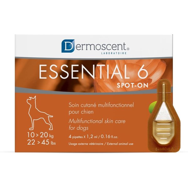 Dermoscent Essential 6 Spot-On 10-20 Kg - Trattamento Dermocosmetico Per Cani 4 Pipette Da 1,2 Ml-image