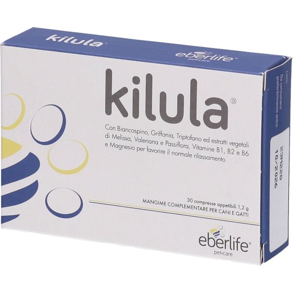 Eberlife Kilula 30 Compresse - Mangime Complementare Per Cani E Gatti Per Il Rilassamento E Il Sonno-image