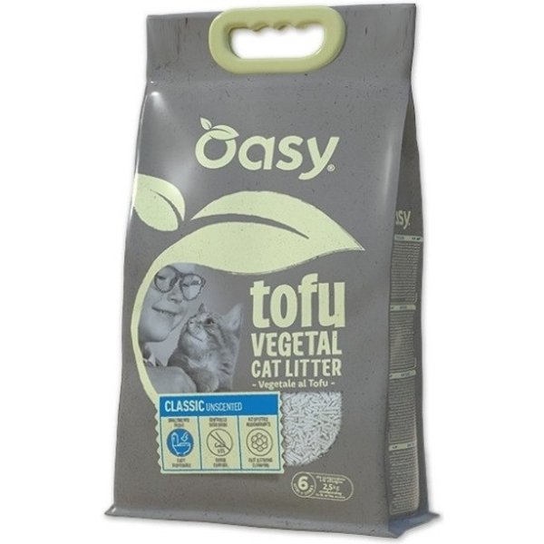 Oasy Tofu Vegetal Classic Unscented - Lettiera Vegetale Per Gatti Senza Profumo 6 L-image