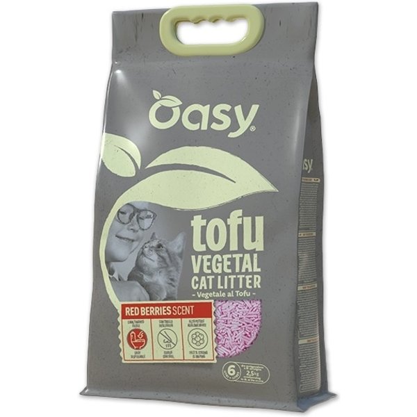 Oasy Tofu Vegetal Red Berries Scent - Lettiera Per Gatti Profumata 6 L-image