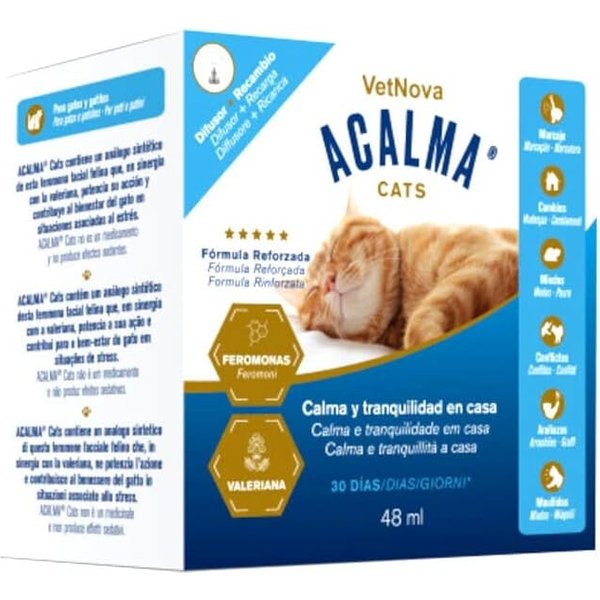 VetNova Acalma Cats - Diffusore + Ricarica Antistress Calmante Per Gatti 48 Ml-image