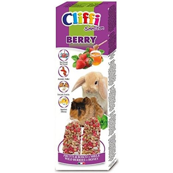 Cliffi Berry Sticks Frutti Di Bosco E Miele - Alimento Complementare Per Conigli Nani E Cavie 110 Gr-image