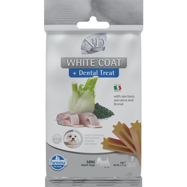 Farmina White Coat Dental Treat - Snack Per Cani Di Taglia Piccola Spigola Spirulina E Finocchio 60 Gr-image