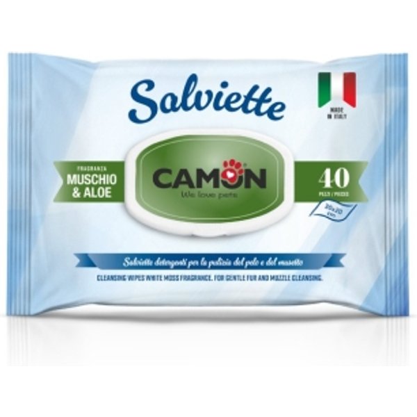 Camon 40 Salviette Per Cuccioli Muschio E Aloe-image