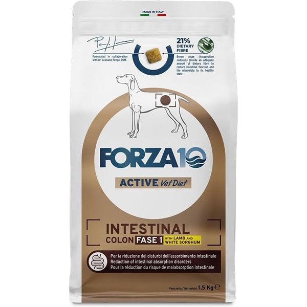 FORZA10 Intestinal Colon Active Fase 1 Agnello E Sorgo - Alimento Dietetico Per Cani Adulti Con Problemi Intestinali 1,5 Kg-image