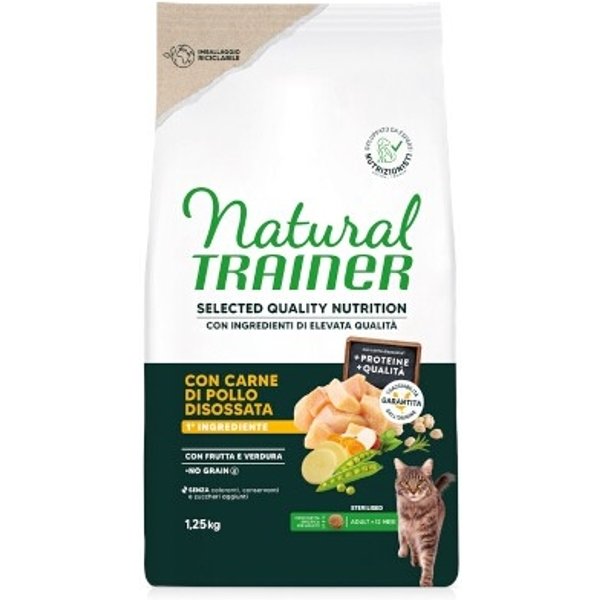 Natural Trainer Selected Quality Sterilised Pollo - Alimento Completo Per Gatti Sterilizzati 1,25 Kg-image