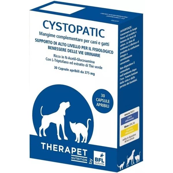 Bioforlife Cystopatic Therapet - Alimento Complementare Per Cani E Gatti Per Vie Urinarie 30 Capsule-image