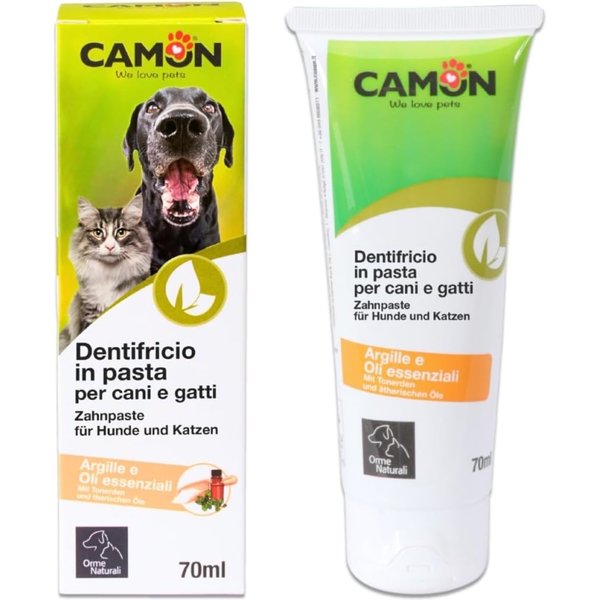 Camon Dentifricio In Pasta -Per Igiene Profonda Di Cani E Gatti Con Argilla Salvia E Oli Essenziali 70 Ml-image