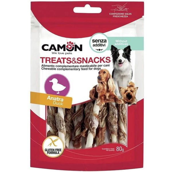 Camon Treats & Snacks Coscette Anatra - Alimento Complementare Per Cani Adulti 80 Gr-image