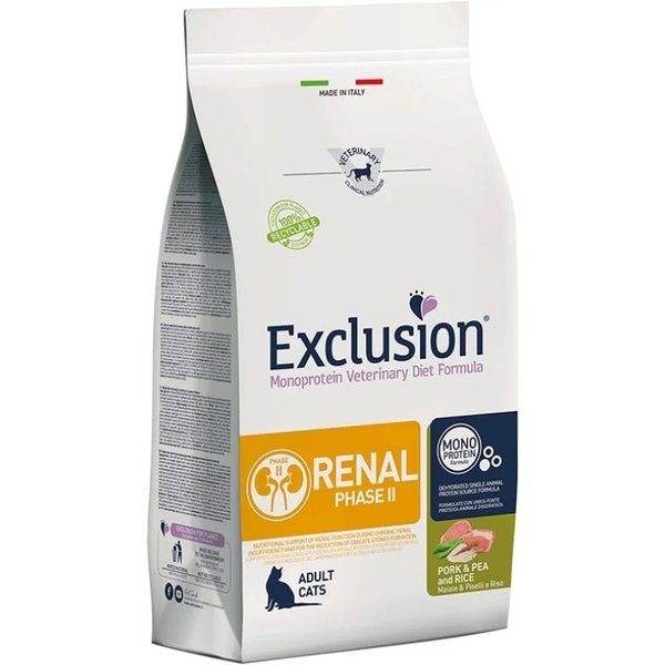 Exclusion Diet Renal Cat Phase 2 Pork & Pea And Rice - Alimento Completo Per Gatti Con Problemi Renali 300 Gr-image