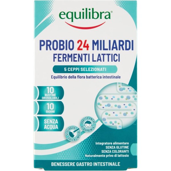 Equilibra Probio 24 Miliardi 10 Stickpack Orosolubili - Integratore Per La Flora Intestinale-image