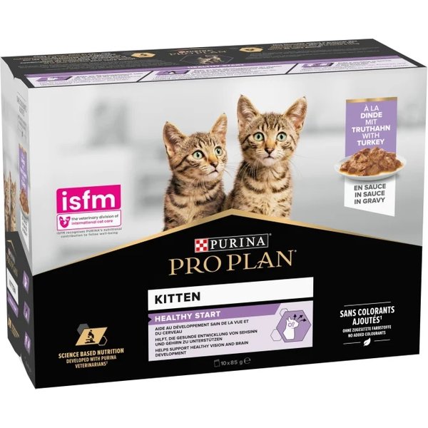 Nestlé S.A. Purina Pro Plan Kitten In Salsa Tacchino - Alimento Completo Per Gattini 10 X 85 Gr-image
