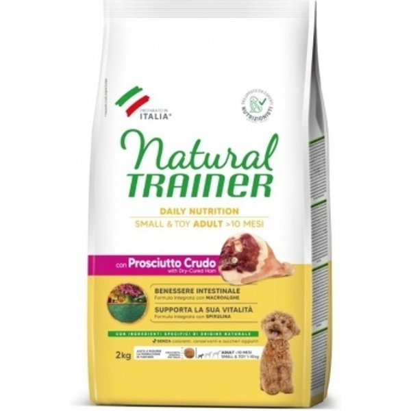 Natural Trainer Small&Toy Adult Prosciutto Crudo E Riso - Alimento Completo Per Cani Adulti Piccola Taglia 2 Kg-image