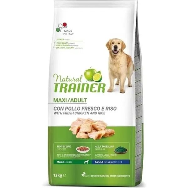 Natural Trainer Maxi Adult Con Pollo E Riso - Alimento Completo Per Cani Adulti Di Taglia Grande 12 Kg-image