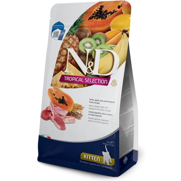 Farmina N&D Tropical Kitten Agnello E Frutti Tropicali - Alimento Completo Per Gattini E Gatte In Allattamento 1.5 Kg-image
