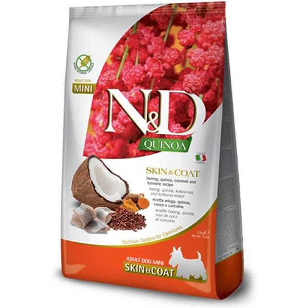 Farmina N&D Quinoa Skin &Coat Aringa Cocco Curcuma - Alimento Secco Per Cani Di Taglia Piccola Con Intolleranze 2,5 Kg-image