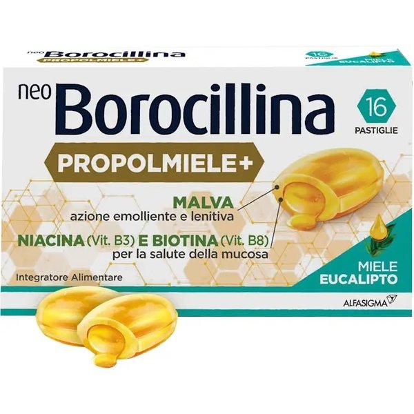 Neoborocilina Neoborocillina Propolmiele+ Miele E Eucalipto - Per Il Benessere Della Gola 16 Pastiglie-image