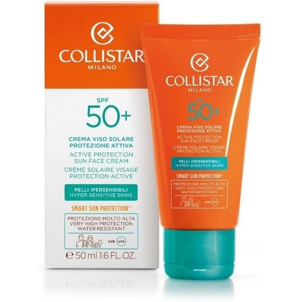 Collistar Crema Solare Viso 50+ SPF Attiva Per Pelli Ipersensibili Protezione Molto Alta 50 Ml-image