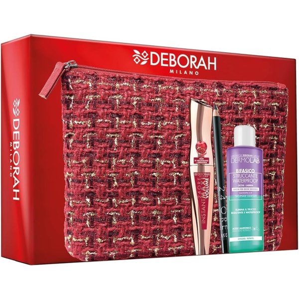 Deborah Kit Sguardo Perfetto - Mascara Instant Maxi Volume Più Matita Occhi 24Ore Black Più Struccante Bifasico Più Pochette-image