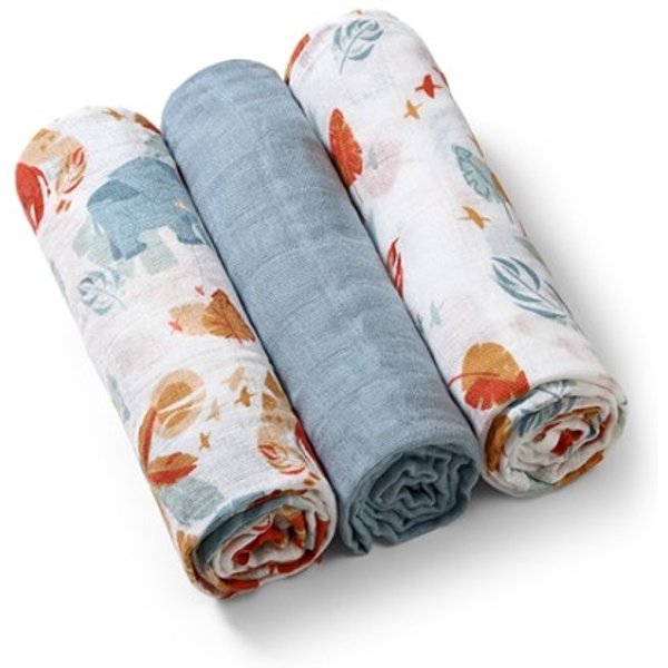 Babyono Set 3 Mussole In Garza Blu 70X70 Cm-image