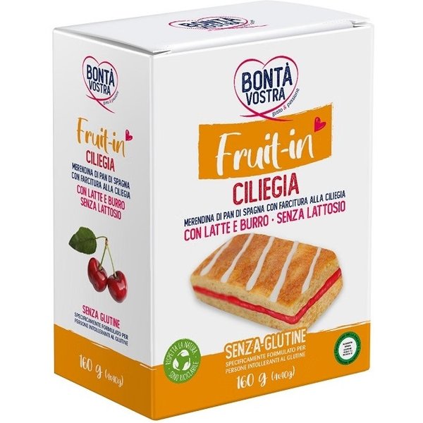 Callicari Group Fruit-In Ciliegia - Merendina Di Pan Di Spagna Con Farcitura Alla Ciliegia Senza Glutine 4 X 60 Gr-image