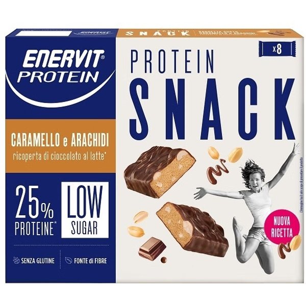 Enervit Protein Low Sugar Protein Snack Caramello E Arachidi 8 X 31 Gr-image
