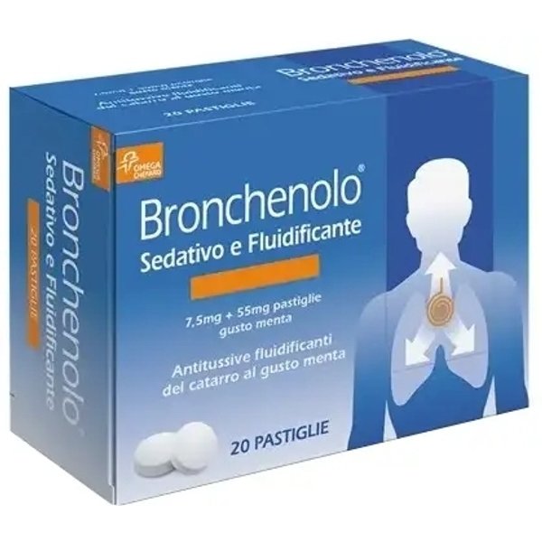 Bronchenolo Sedativo E Fluidificante 20 pastiglie orosolubili - Per tosse e catarro-image