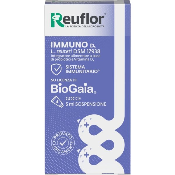 Reuflor Immuno D3 Gocce 5 Ml - Integratore Di Fermenti Lattici-image