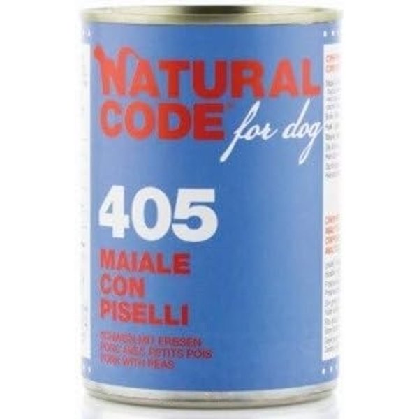 Natural Code For Dog 405 Maiale Con Piselli - Alimento Completo Per Cani Adulti 400 Gr-image