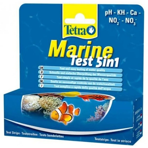 Tetra Tetratest 5 In 1 Marino - 25 Strisce Test Acqua Acquario 5 Parametri-image