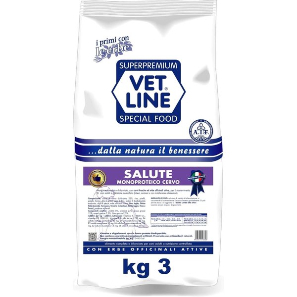 Vet Line Salute Cervo - Alimento Completo Per Cani Adulti Con Intolleranze Alimentari 3 Kg-image