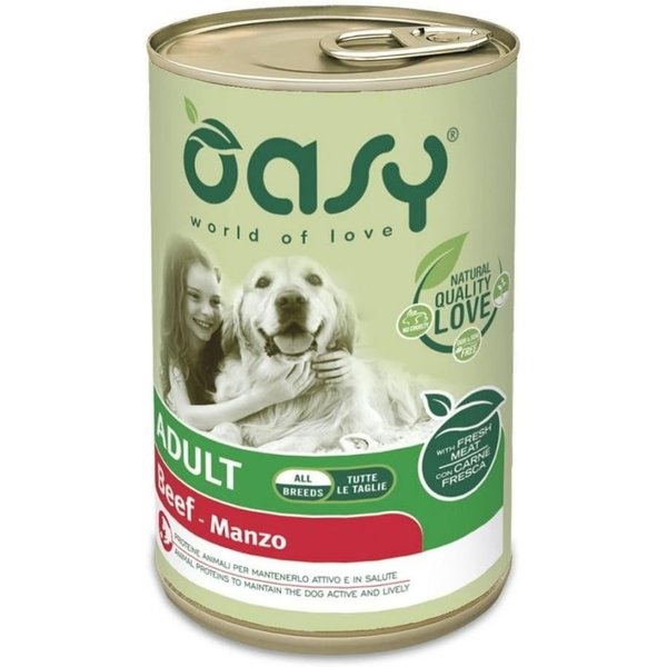 Oasy Patè Adult Manzo - Alimento Completo Per Cani Adulti 400 Gr-image