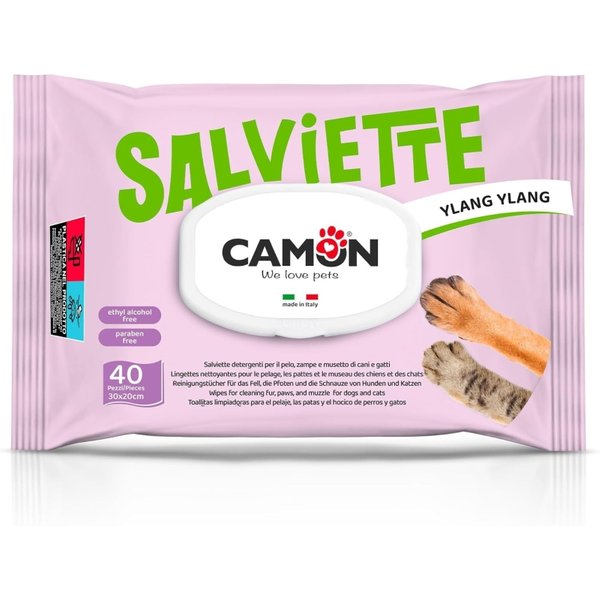 Camon Ylang-Ylang - 40 Salviette Detergenti Delicate Per Animali Domestici 20X30 Cm-image