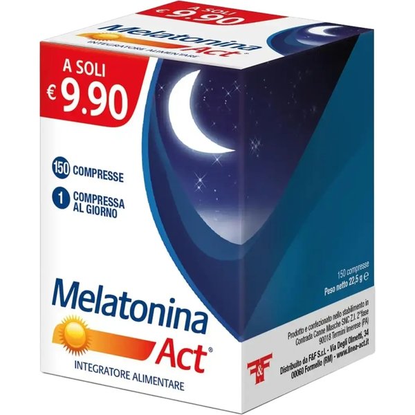 melatonina act 1 mg integratore alimentare per favorire il sonno 150 compresse-image